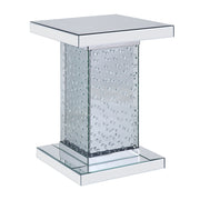Nysa End Table - Mirrored & Faux Crystals (18"W x 18"D x 26"H)