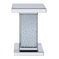 Nysa End Table - Mirrored & Faux Crystals (18"W x 18"D x 26"H)