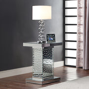 Nysa End Table - Mirrored & Faux Crystals (18"W x 18"D x 26"H)