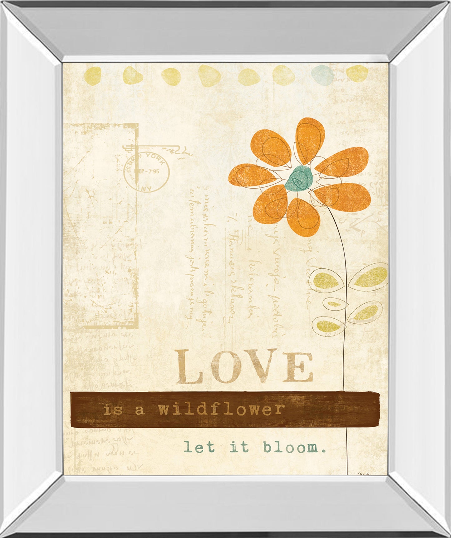 Mirrored Frame Let Love Bloom By Mollie B