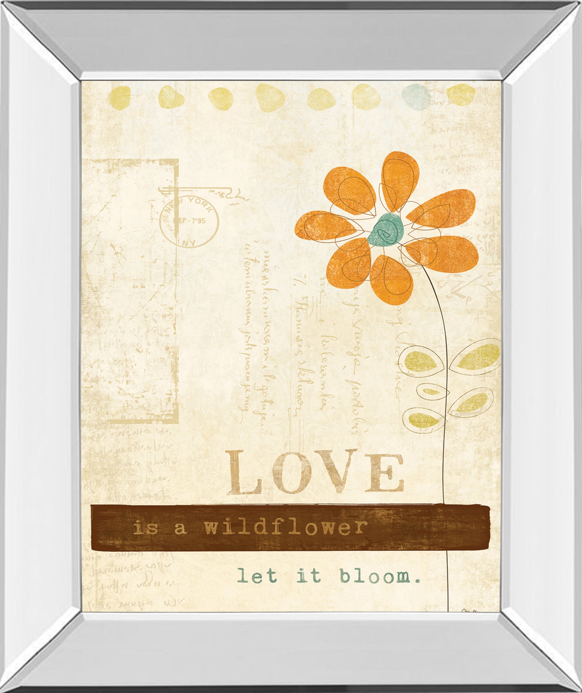 Mirrored Frame Let Love Bloom By Mollie B