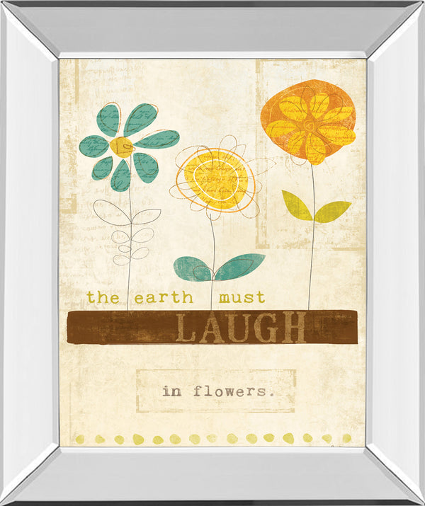 Mirrored Frame Laugh In Flowers By Mollie B