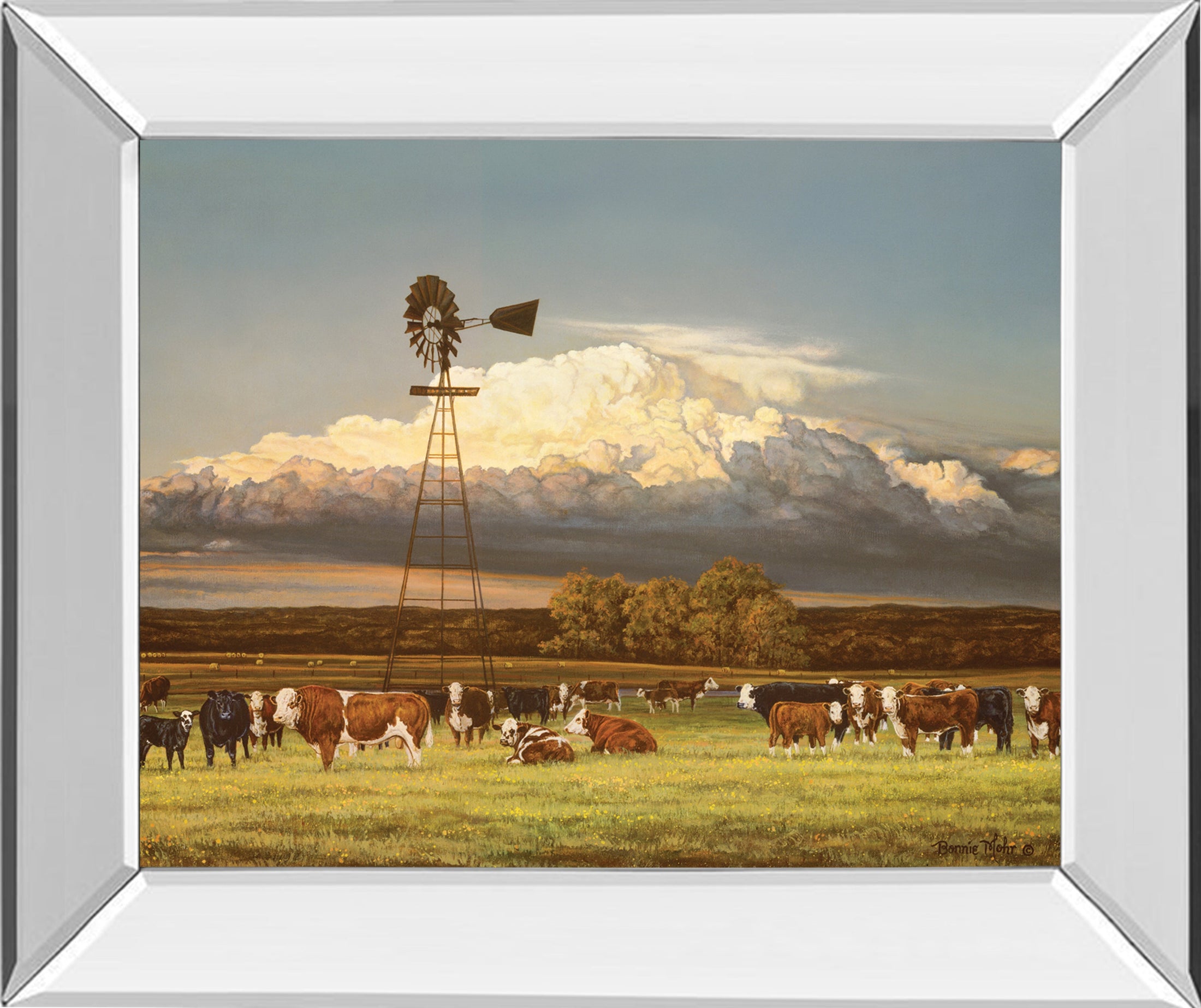 Mirrored Frame Summer Pastures By Bonnie Mohr ***Monl***