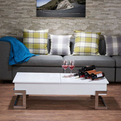 Mesa de centro rectangular Calnan de 120 cm con tapa elevable