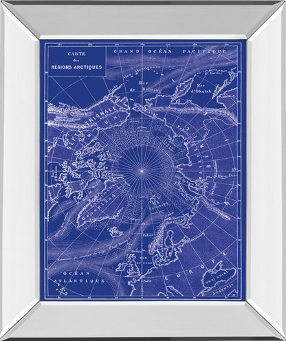 Mirrored Frame Arctic Map By The Vintage Collection