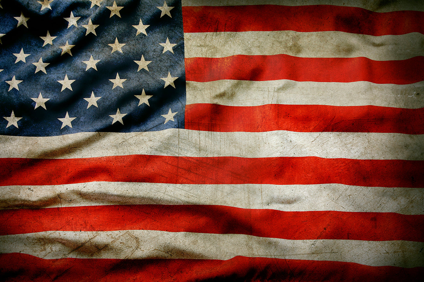 ''Heritage Glory Vintage American Flag'' Printed Wrapped Canvas