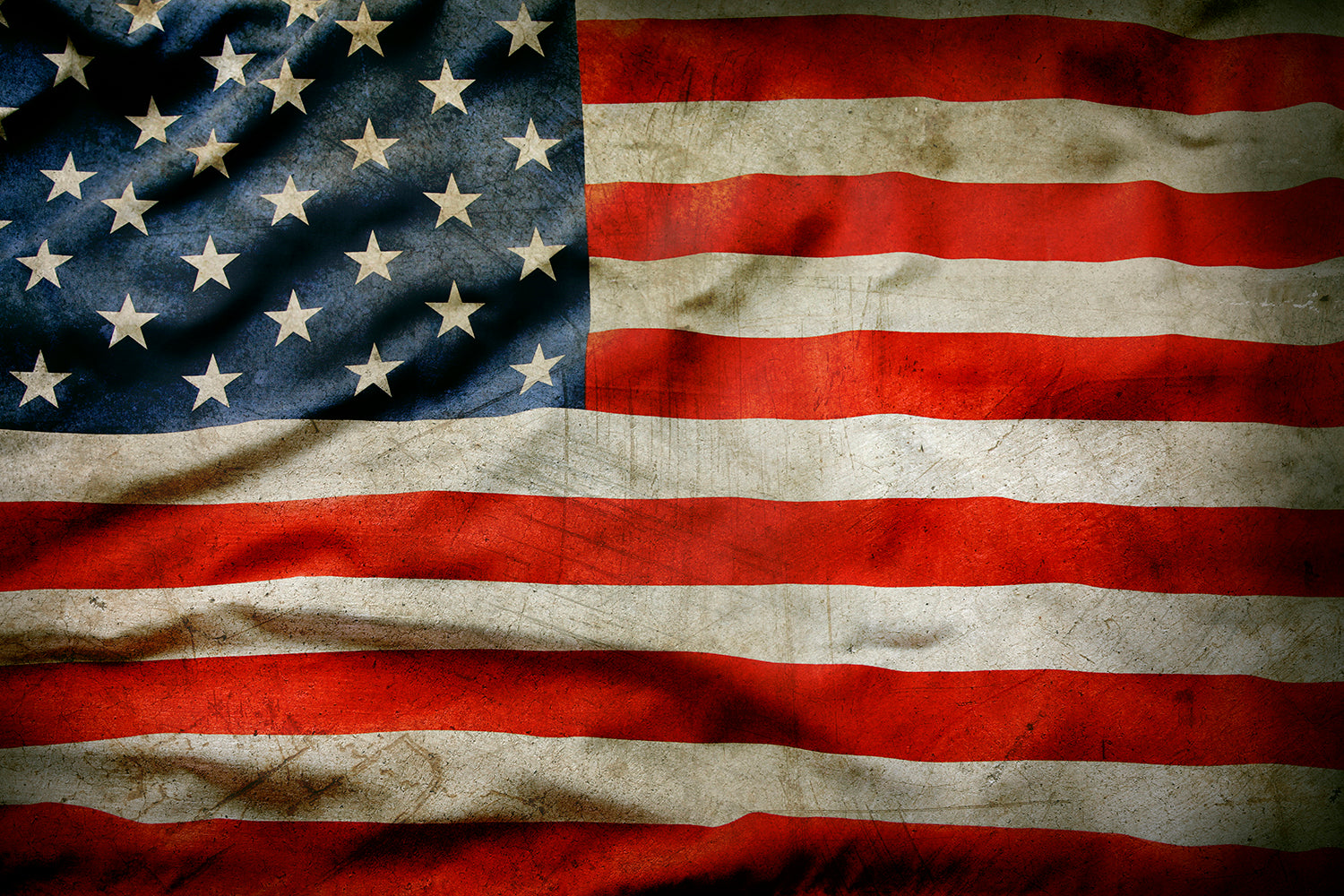 ''Heritage Glory Vintage American Flag'' Printed Wrapped Canvas