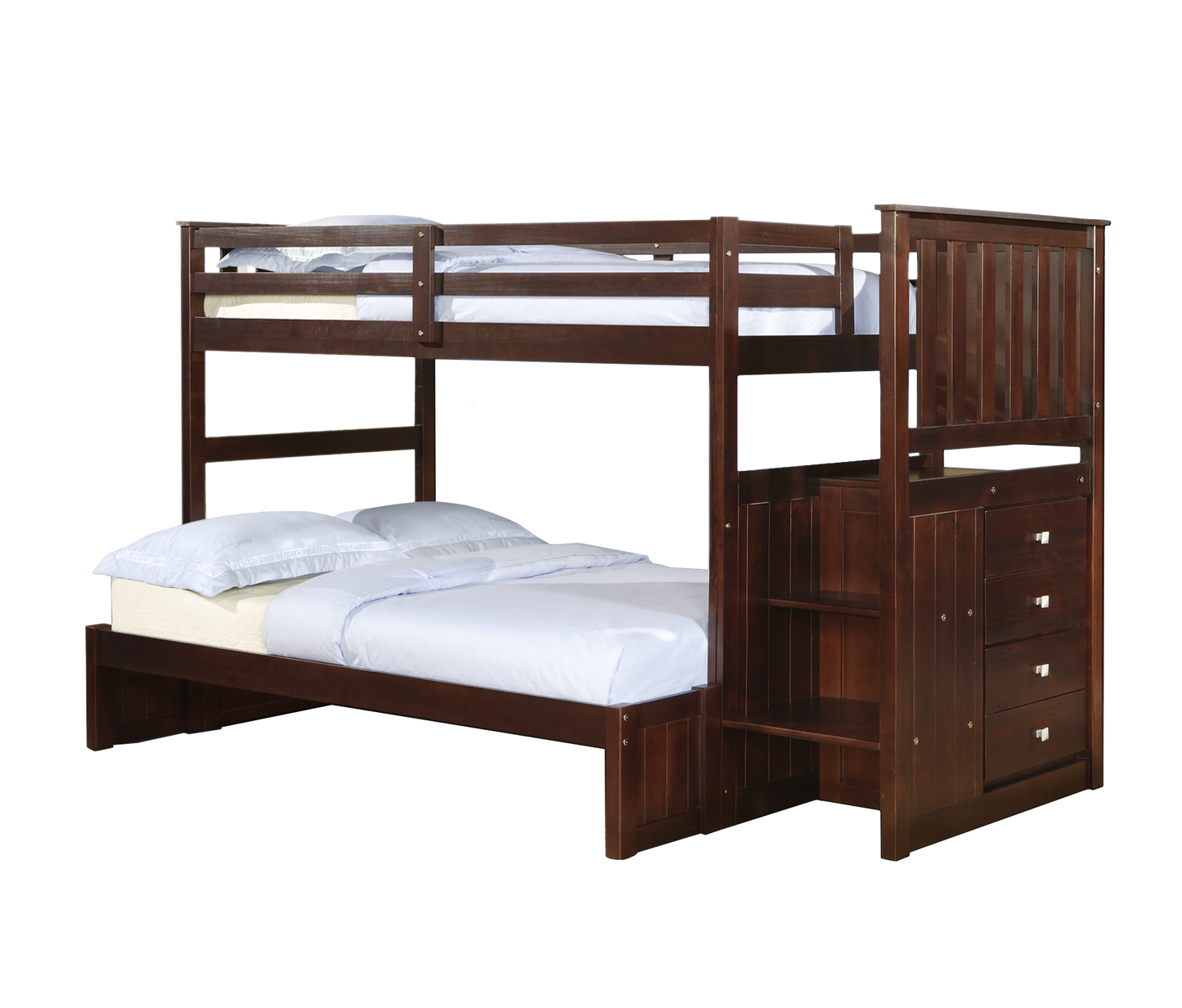 Mariner Mission Twin over Full Cappuccino Exteded Stairway Bunkbed