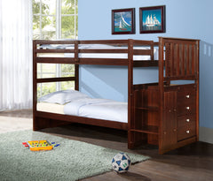Mariner Mission Twin over Twin Cappuccino Stairway Bunkbed