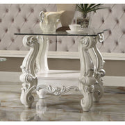 Mesa auxiliar cuadrada Versalles con tablero de cristal