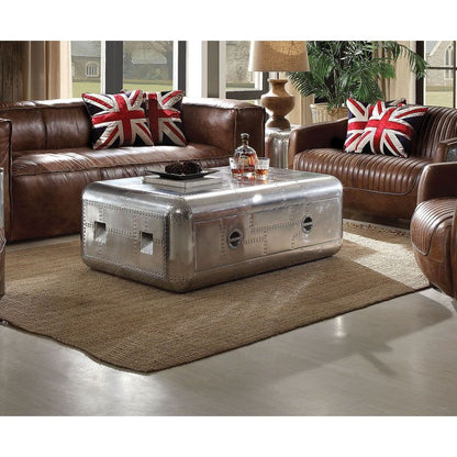 Brancaster Rectangular 1 Drawer Coffee Table with Aluminum Frame
