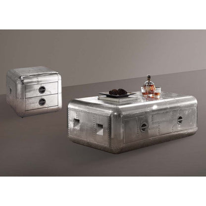 Brancaster Rectangular 1 Drawer Coffee Table with Aluminum Frame