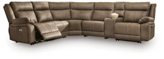 Max-Media 6-Piece Power Reclining Sectional with Audio Console