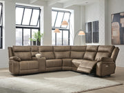 Max-Media 6-Piece Power Reclining Sectional with Audio Console