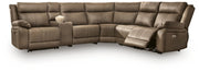 Max-Media 6-Piece Power Reclining Sectional with Audio Console