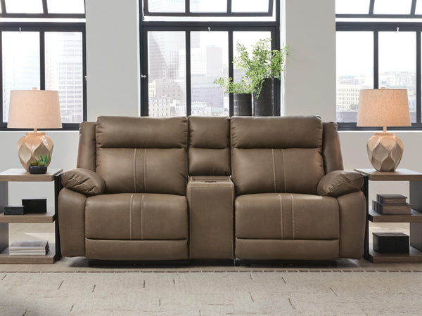 Max-Media 3-Piece Power Reclining Sectional Loveseat with Audio Console