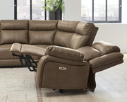 Max-Media 6-Piece Power Reclining Sectional with Audio Console