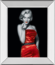 Mirrored Frame Lady In Red 2 By Chelsea Collection
