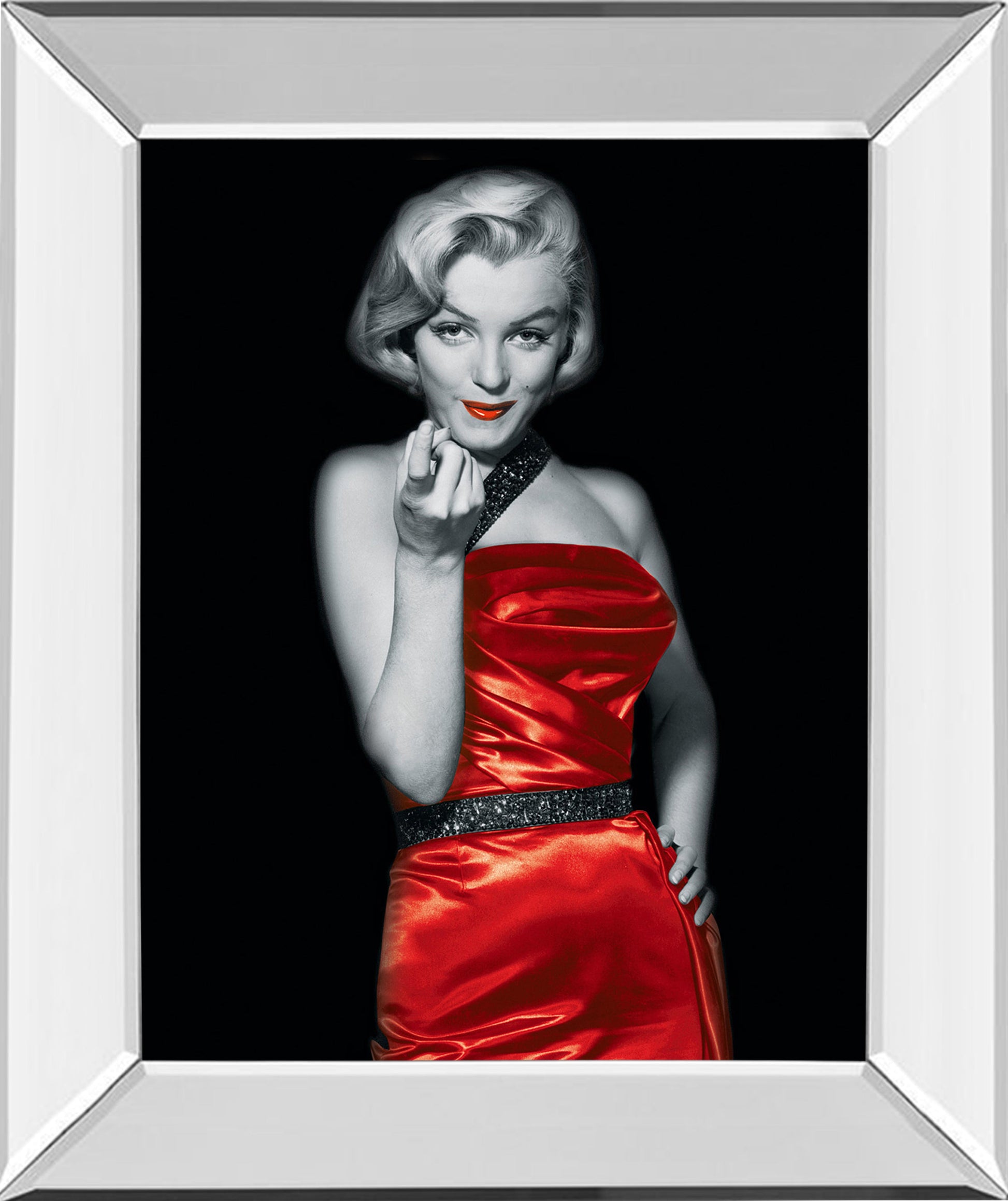 Mirrored Frame Lady In Red 2 By Chelsea Collection