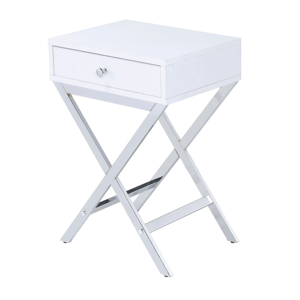 Mesa auxiliar rectangular Coleen con 1 cajón