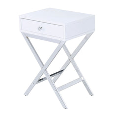 Mesa auxiliar rectangular Coleen con 1 cajón
