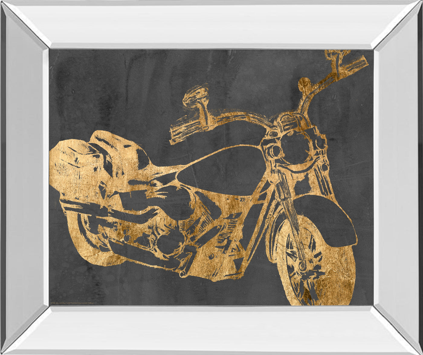 Mirrored Frame Motorcycle Bling I By Jennifer Goldberger