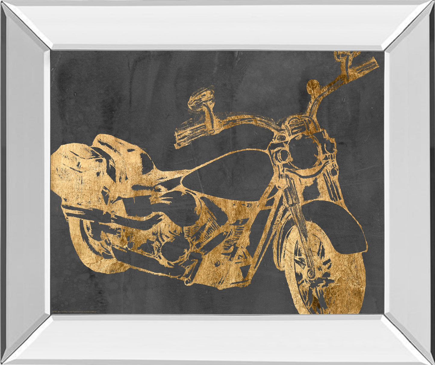 Mirrored Frame Motorcycle Bling I By Jennifer Goldberger