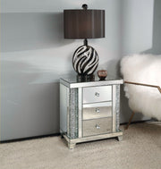 Noralie Accent Table - Mirrored & Faux Diamonds (22"W x 14"D x 26"H)