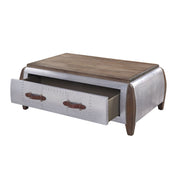 Mesa de centro rectangular Brancaster de 1 cajón con tablero de madera