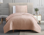 Textured Channel Quilted 2 Piece Corverlet Set