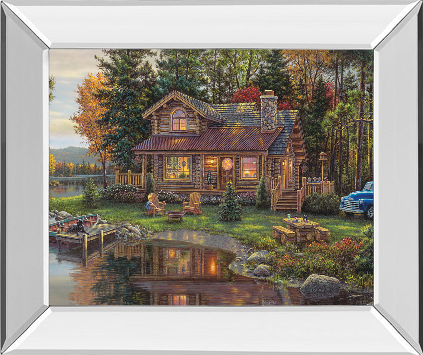 Mirrored Frame Peace Like A River Cabin By Kim Norlien