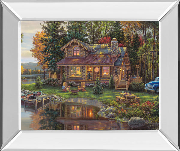 Mirrored Frame Peace Like A River Cabin By Kim Norlien