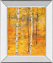 Mirrored Frame Iridescent Trees V By Alex Jawdokimov
