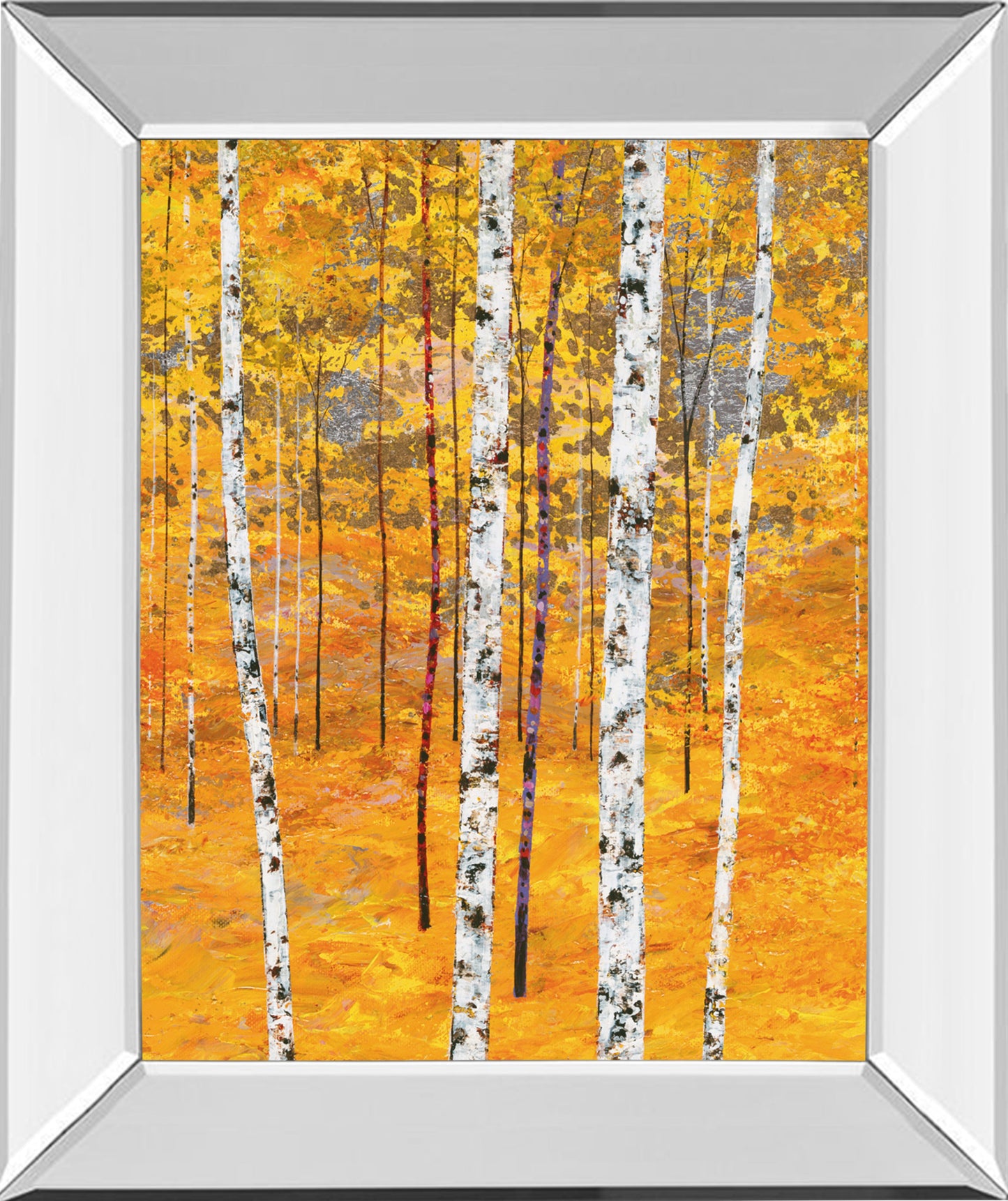 Mirrored Frame Iridescent Trees IV By Alex Jawdokimov