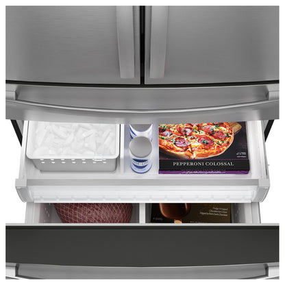 GE Profile 23.2 Cu. Ft. Smart Counter-Depth Fingerprint Resistant 4-Door French-Door Refrigerator PJE23BYWFS IMAGE 4