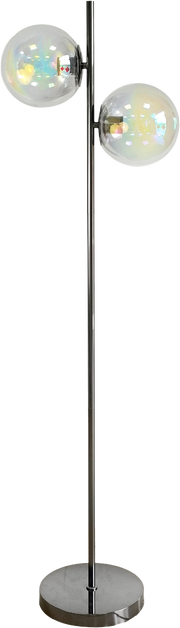 Celestial Radiance Metal Floor Lamp with Iridescent Glass Globes