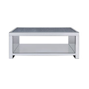 Mesa de centro rectangular Noralie Glam con base de trineo con espejo