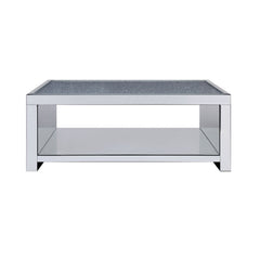 Mesa de centro rectangular Noralie Glam con base de trineo con espejo