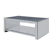 Mesa de centro rectangular Noralie Glam con base de trineo con espejo