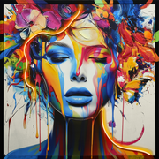 Vibrant Reverie Hand-embellished LED in Frame