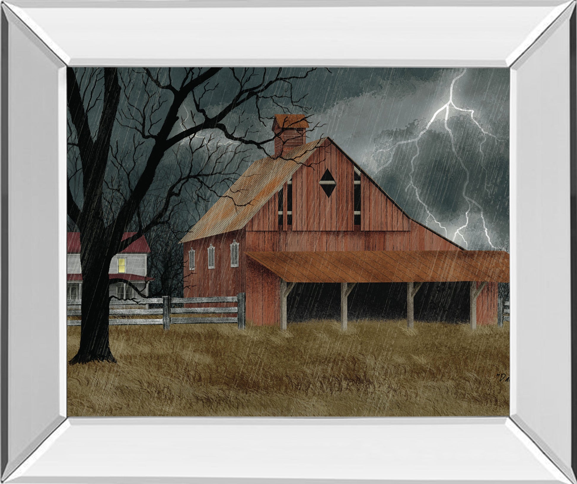 Mirrored Frame Dark And Stormy Nigh By Billy Jacobs