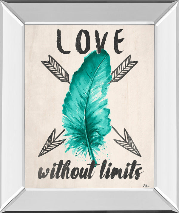 Mirrored Frame Teal Fearless Limits II By Patricia Pinto