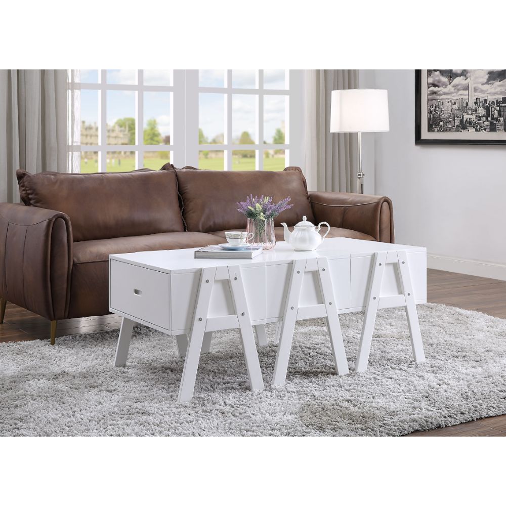 Lonny Convertible Coffee Table - White