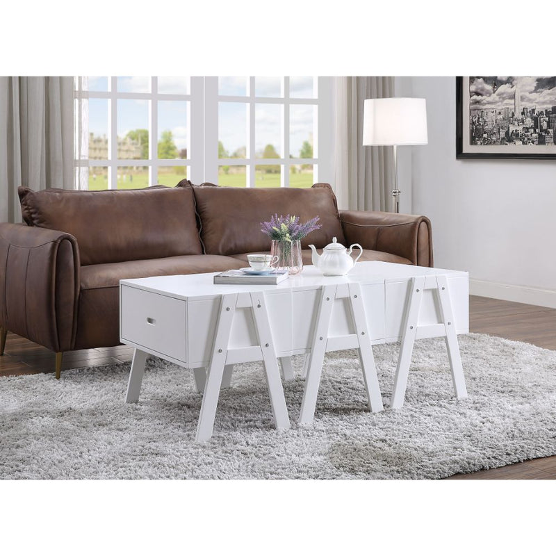 Lonny Convertible Coffee Table - White