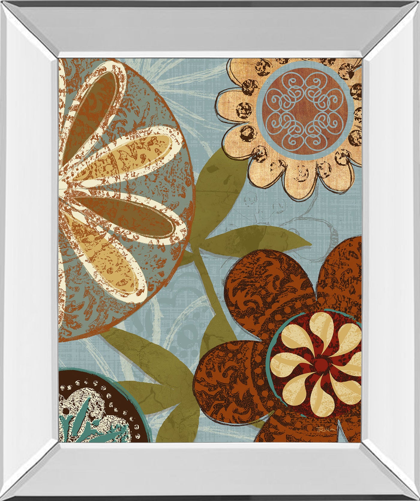 Mirrored Frame Persian Garden II By Katrina Craven