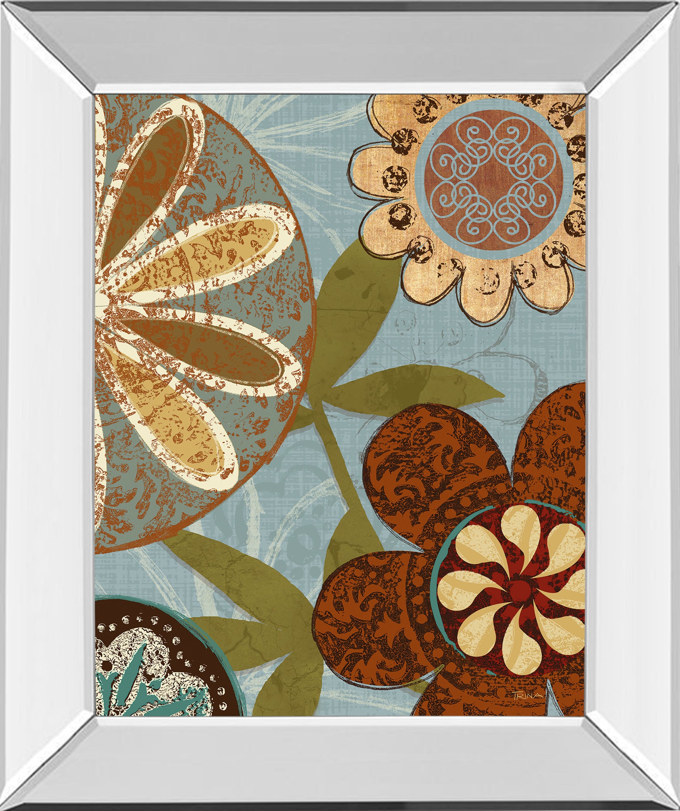 Mirrored Frame Persian Garden II By Katrina Craven