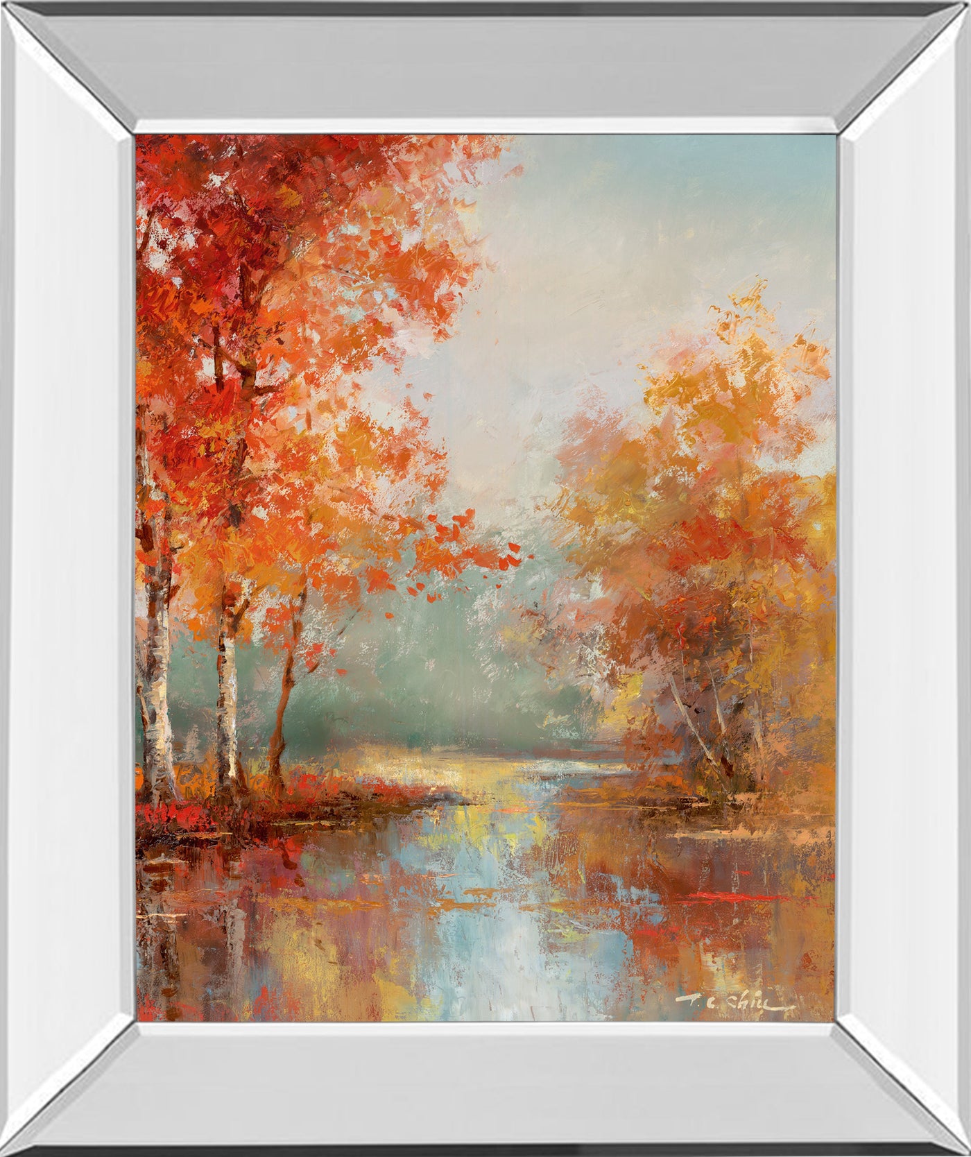 Mirrored Frame Autumns Grace I By T.C Chiu
