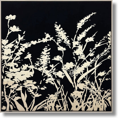 ''Noir Garden Silhouette'' Suede Canvas w/ Metallic