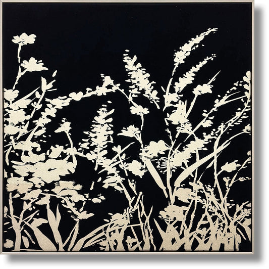 ''Noir Garden Silhouette'' Suede Canvas w/ Metallic
