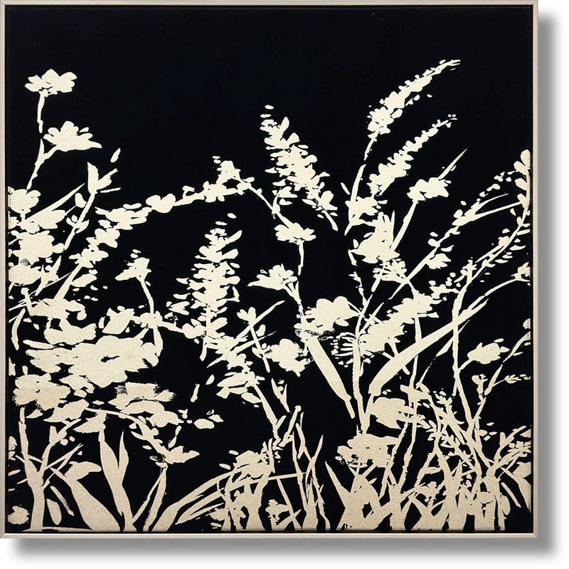''Noir Garden Silhouette'' Suede Canvas w/ Metallic